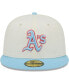 ფოტო #3 პროდუქტის Men's White and Light Blue Oakland Athletics Spring Color Two-Tone 59FIFTY Fitted Hat