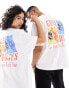 ASOS DESIGN unisex oversized graphic t-shirt with Guns N Roses Tour prints in white