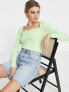Фото #1 товара River Island corset style long sleeved top in light green
