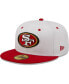 ფოტო #1 პროდუქტის Men's White and Scarlet San Francisco 49ers Flipside 59FIFTY Fitted Hat