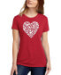 ფოტო #1 პროდუქტის Women's Premium Blend Word Art Paw Prints Heart T-Shirt