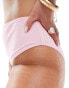 In The Style exclusive high leg bikini bottoms co-ord in baby pink