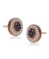 ფოტო #3 პროდუქტის Sterling Silver 18K Rose Gold Plated Cubic Zirconia Paved Roaring Studs Earring