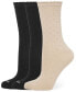 ფოტო #1 პროდუქტის Women's 3-Pk. Textured Dot Scalloped Crew Socks