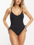 Фото #5 товара New Look ruched side swimsuit in black