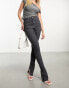 Фото #4 товара ASOS DESIGN skinny kick flare jean in grey pinstripe