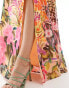 Hope & Ivy maxi skirt with thigh split in floral co-ord