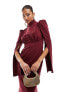 Daska stuctured maxi dress with ruched bust detail in wine