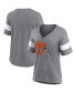 Фото #1 товара Women's Heathered Gray, White Cleveland Browns Distressed Team Tri-Blend V-Neck T-shirt