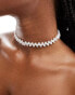 Фото #4 товара True Decadence pearl choker necklace in white