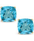 ფოტო #3 პროდუქტის Swiss Blue Topaz (3-5/8 ct. t.w.) Stud Earrings in 14K Yellow Gold