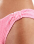 River Island bandeau textured bikini bottom in bright pink