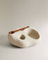 Stone salt cellar with spoon