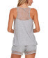 ფოტო #2 პროდუქტის Frances Knit Cami Tap Pajama Set