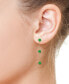 ფოტო #2 პროდუქტის EFFY® Dyed Jade Bezel-Set Linear Chain Drop Earrings in 14k Gold