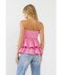 Фото #6 товара Women's Lace Smocked Knit Ruffled Tube Top