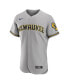 Men's Christian Yelich Gray Milwaukee Brewers Road Authentic Player Logo Jersey 40 - фото #3