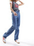 Фото #1 товара Weekday Rowe extra high waist regular fit straight leg jeans in 90s blue