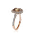 ფოტო #2 პროდუქტის Suzy Levian Sterling Silver Emerald-cut Cubic Zirconia Halo Engagement Ring