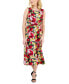 Фото #1 товара Petite Floral-Print Ruched Midi Dress