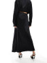 Pimkie satin maxi skirt co-ord in black animal print