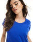 Фото #1 товара ONLY short sleeve crew neck top in bright blue