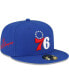 Фото #2 товара Men's Royal Philadelphia 76ers 3x NBA Finals Champions Dual-Tone Logo 59FIFTY Fitted Hat