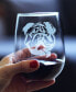 English Bulldog Face Bulldog Dog Gifts Stem Less Wine Glass, 17 oz