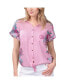 Фото #1 товара Блузка с завязкой и кнопками Margaritaville женская розовая Канзас-Сити Чифс