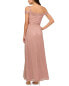 Adrianna Papell Crinkle Metallic Asymmetric Gown Women's