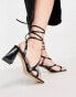 Фото #3 товара Topshop – Nadia – Sandalen in Schwarz mit Blockabsatz und Schnürung am Knöchel, weite Passform