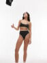 Topshop mix and match contrast trim high waist bikini bottom in monochrome
