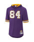 Фото #3 товара Men's Randy Moss Purple Minnesota Vikings Retired Player Mesh Name and Number Hoodie T-shirt
