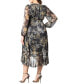 ფოტო #2 პროდუქტის Women's Plus Size Clara Sparkling Long Sleeve Wrap Dress