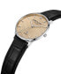 ფოტო #2 პროდუქტის Men's Diamond Accent Dial Black Genuine Leather Strap Watch 42mm