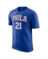 Men's Joel Embiid Royal Philadelphia 76ers Icon 2022/23 Name and Number T-shirt
