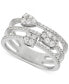 ფოტო #1 პროდუქტის Lab Grown Diamond Multi-Row Mini Cluster Ring (1/2 ct. t.w.) in Sterling Silver