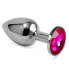 Фото #1 товара Butt Plug Silver Rosebud Classic with Fuchsia Jewel Size S