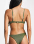 Kulani Kinis ribbed underwire bikini top in khaki