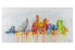 Bild gemalt Rotterdam Skyline Silhouette