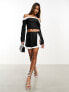 Missyempire bardot contrast top co-ord in monochrome