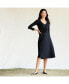 Фото #2 товара Платье женское Land's End легкое хлопковое с модалом с 3/4 рукавами и V-образным вырезом