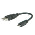 Кабель USB 2.0 ROLINE USB Type A M - Micro USB B M 0.15 м черный - фото #3