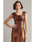 ფოტო #4 პროდუქტის Women's Houghton Metallic Crisscross Draped Gown