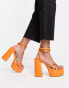 Truffle Collection Wide Fit strappy platform sandals in orange