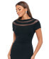 ფოტო #4 პროდუქტის Women's Illusion-Neck Ruched-Back Scuba Crepe Gown