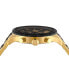 ფოტო #2 პროდუქტის Men's Chronograph Date Quartz Colonne Gold-Tone, black Stainless Steel Bracelet 44mm
