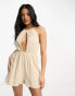 Фото #1 товара ASOS DESIGN keyhole beach playsuit in natural