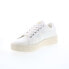 Gola Baseline Mark Cox Leather CLB008 Womens White Lifestyle Sneakers Shoes