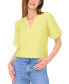 Фото #1 товара Women's Split-Neck Puff Sleeve Top